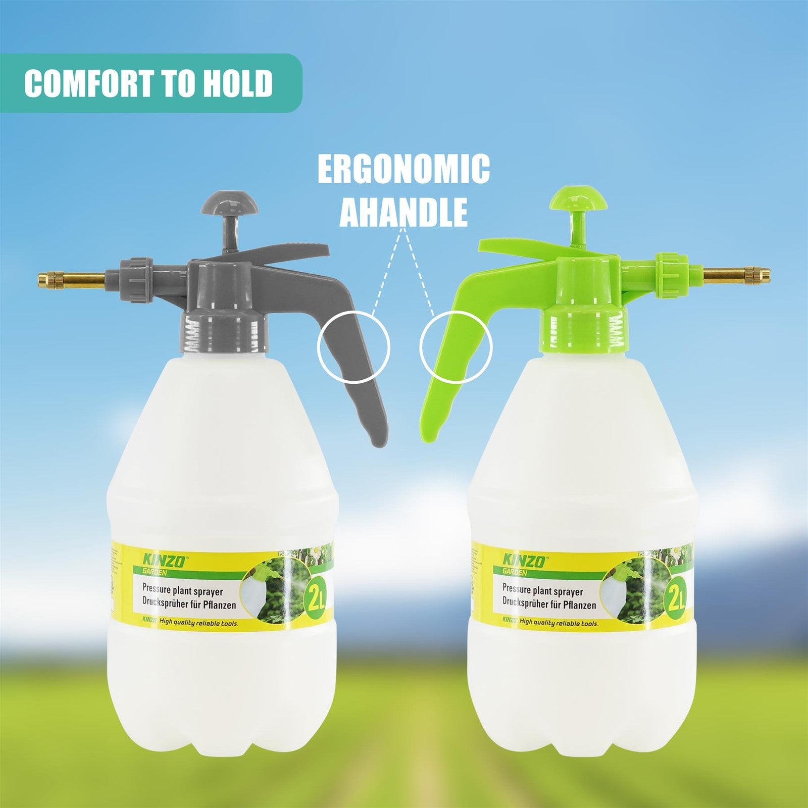 2L Garden Pressure Spray Bottle Hand Pump Plant Water Sprayer Plant Mister