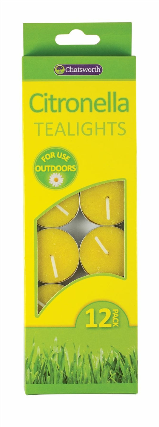 12 Pack Outdoor Garden Travel Citronella Tealights anti Bug Fly Mosquito