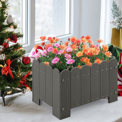 COSTWAY 2 Pack Planter Box Raised Garden Bed HDPE Flower Pot W/Drainage