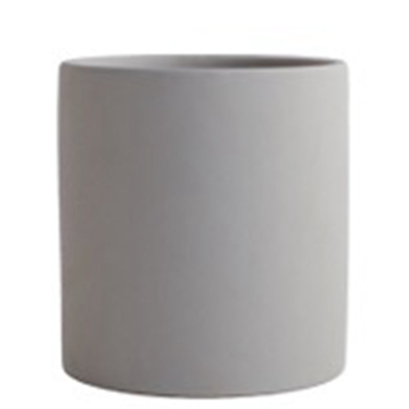 Nordic Industrial Style Colorful Ceramic Flowerpot Succulent Planter Green Plants Cylindrical Shape Flower Pot with Hole Tray