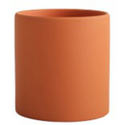 Nordic Industrial Style Colorful Ceramic Flowerpot Succulent Planter Green Plants Cylindrical Shape Flower Pot with Hole Tray