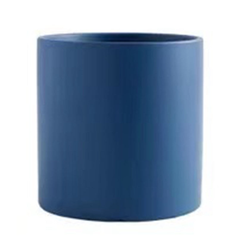Nordic Industrial Style Colorful Ceramic Flowerpot Succulent Planter Green Plants Cylindrical Shape Flower Pot with Hole Tray