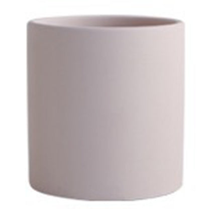 Nordic Industrial Style Colorful Ceramic Flowerpot Succulent Planter Green Plants Cylindrical Shape Flower Pot with Hole Tray